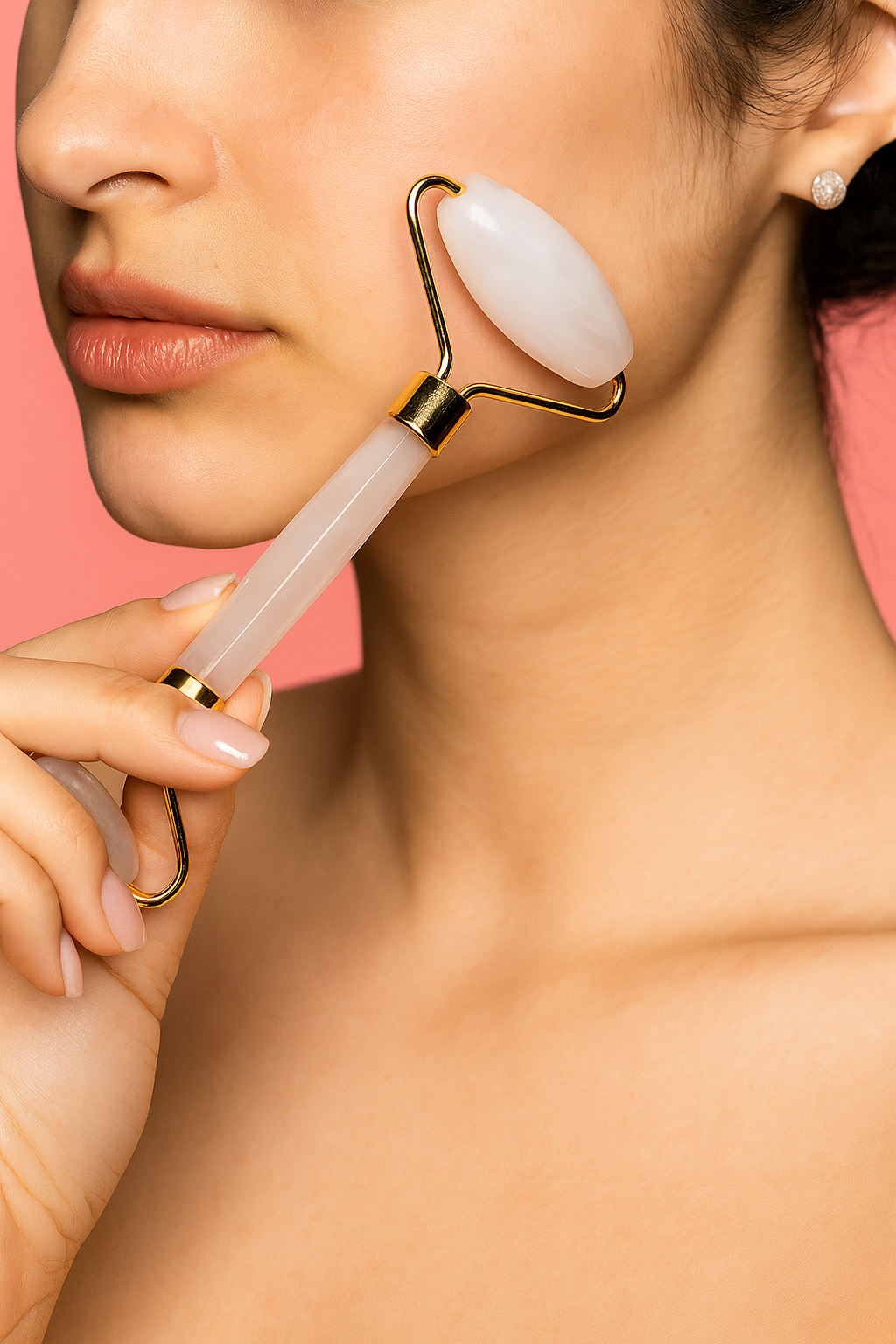 Rodillo Facial De Cuarzo Ruby Face